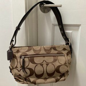 Coach F15068 Brown Canvas Monogram Handbag